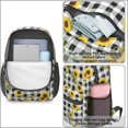thumbnail image 4 of Sunflower and Gingham Black Pattern 17" Waterproof Oxford School Backpacks for Teens, S-Shape Padded Straps, for School, Travel, Hiking, Camping, 4 of 5