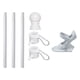 thumbnail image 3 of Kit de asta de bandera Anillos giratorios Base de asta de bandera Soporte de montaje en pared para el hogar Bandera Blanco, 3 of 9