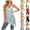 #03 Light Blue, variant on Flowy Asymmetrical Tops for Women Satin Deep V Neck Spaghetti Strap Tank Top Lace Trim Silky Casual Evening Wear Camisole, #03 Yellow, M