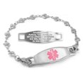 thumbnail image 1 of MedicEngraved Stainless Steel Custom Medical Alert Bracelet - 5mm Heart Link, 1 of 7