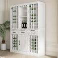 thumbnail image 4 of Wine Bar Cabinet,Farmhouse Wine Bar Cabinet Buffet Cabinet & Sideboard Cupboard for Living,Dining Room,White, 4 of 7