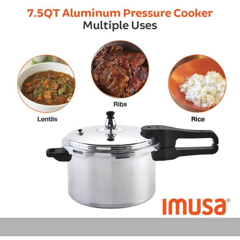  IMUSA USA A417-80801W Stovetop Aluminum Pressure Cooker  7.0-Quart,Silver: Home & Kitchen