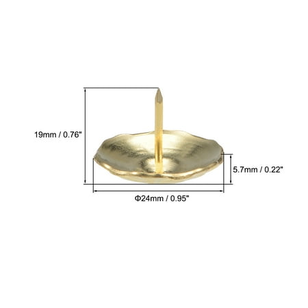 Upholstery Nails Tacks 24mm Head Dia Round Thumb Push Pins Gold