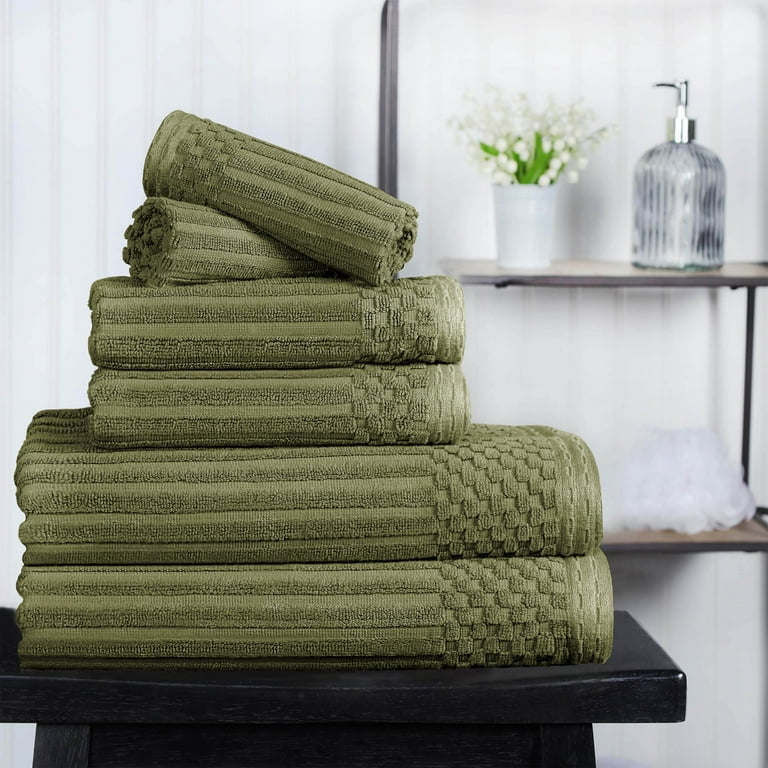Superior Soho Ribbed Textured Cotton Bath Sheet & Bath Towel Set