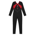 thumbnail image 4 of Alvivi Kids Girls Color Block Spandex Gymnastics Leotards Jumpsuit Long Sleeve Full Body Bodysuit Red 12, 4 of 7