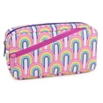 thumbnail image 1 of Pen + Gear 2 Zip Rainbow Pencil Pouch in White with Multi-colour Design, 1 of 5
