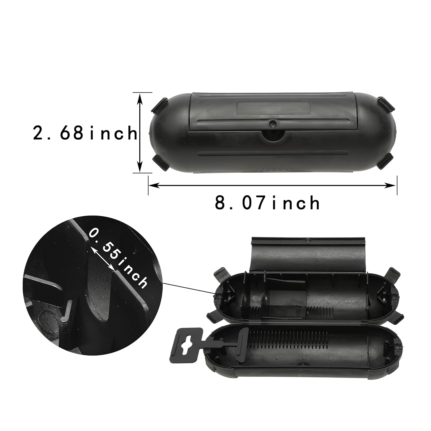 JJEAN-4-Pack Outdoor Extension Cord Safety Covers with Waterproof Seal, Rain and Snowproof Electrical Junction Box for Outdoor Plugs, Sockets, Electrical, Pool Pumps (2 Black + 2 Green)