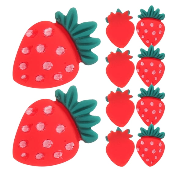 BRIGHTFUFU 30pcs Strawberry Cupcake Toppers - Cute Mini Red Fruit Dessert Picks for Birthday, Garden, Anniversary, and Party Cake Decorations