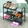thumbnail image 5 of PandS 3-Tier Freestanding Shoe Rack, Holds up to 9-12 Pairs of Shoes, Gold, Modern, 5 of 9