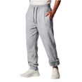 thumbnail image 2 of Men's Sweatpants Fleece Cuffed Drawstring Elastic Waist Joggers with Zip Pockets Warm Winter Solid Color Workout Casual Lounge Pants, 2 of 5