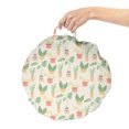 thumbnail image 2 of Botanical Round Floor Cushion with Handle, Exotic House Plants in Pots Modern Design Colorful Pastel Repetition, Pillow for Living Room & Dorms, 18" Round, Coral Peach Fern Green, by Ambesonne, 2 of 4
