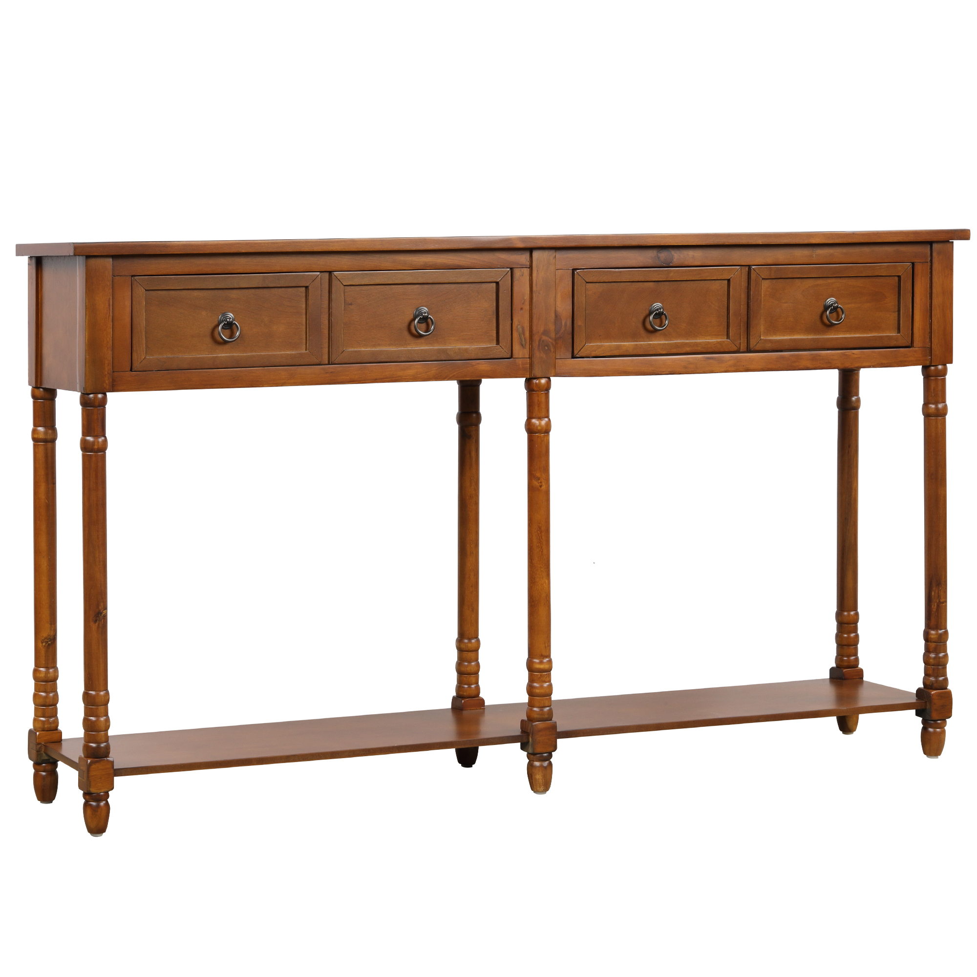 Home & Kitchen Distressed Walnut Sofa Table with Storage Console Tables
