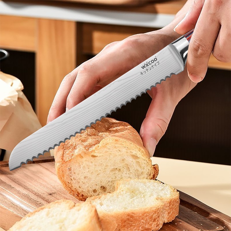 9PCS Professional Stainless Steel Multipurpose Knife Boning Knife Chef Knife Cooking Knife Utility Knife Sharp Sashimi Knife Pizza Small Knives Cutting Knife Fruit Knife Beef Knife Bread Knife
