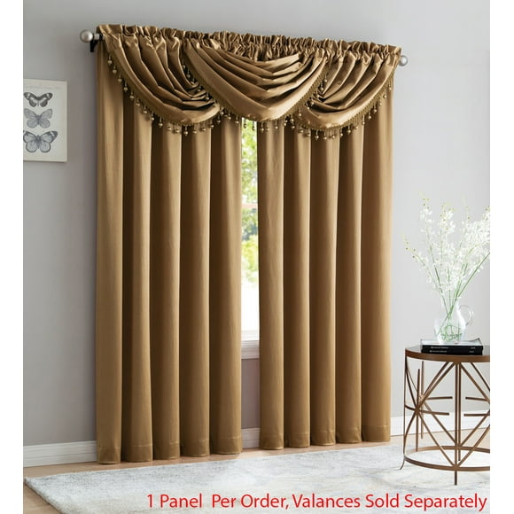 Bridget Crushed Satin Window Panel, Gold, 52x84 Inches