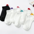 thumbnail image 2 of 1 Pair Non-slip Elastic Low-tube Ankle Socks Cute Heart Stitching Girl Short Socks, 2 of 7