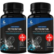 Research Labs Triple Strength Natural Astaxanthin 12mg Softgels + Extra Bottle Organic Coconut Oil for Enhanced Absorption Powerful Antioxidant Supports Eye Joint & Heart Health 120 Total Softgels