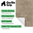 thumbnail image 3 of GORILLA GRIP Chenille Bath Rug 42x24, Rubber Back Quick Dry Washable Microfiber Bathroom Mats, Beige, 3 of 10