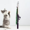 thumbnail image 4 of Colorido divertido gato palo teaser varita juguetes retráctil caña de pescar plástico para s de interior para ejercicio suministros jugar Sunnimix  Varita de gato gracioso, 4 of 8