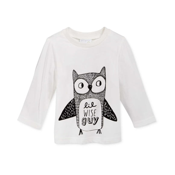 First Impressions Baby Boys Long-Sleeve Graphic Lil Wise Guy Print T-Shirts, White, 24 Months