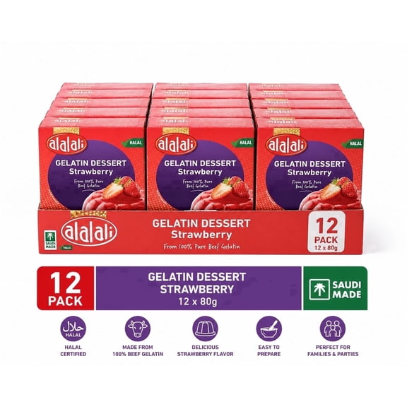 Alalali Snack Halal Gelatin Strawberry 12-Pack 960G