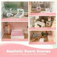 thumbnail image 6 of Gymax Kids Wooden Dollhouse w/ Double-Sided Roofs & Openable Doors Rich Furniture, 6 of 10