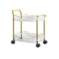 thumbnail image 2 of Two Tier Transparent Rolling Cart With Wheels A Practical Cart With Handles And Locking Swivel Casters Suitable For Storage In The Kitchen Office And Bedroom, 2 of 6