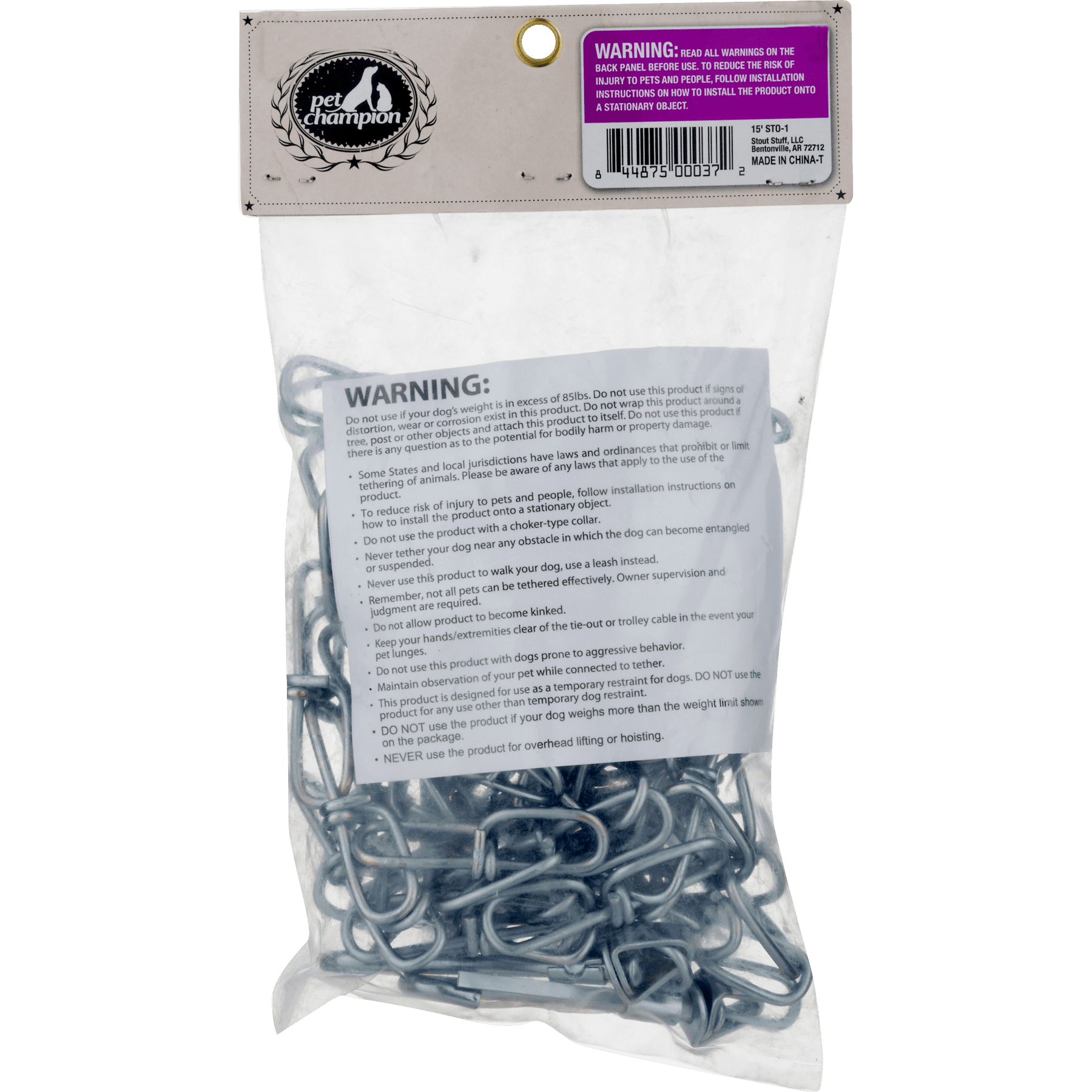 Stout Stuff: 15 Ft Chain Link Chain Tie-Out, 1