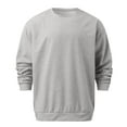 thumbnail image 3 of Men Summer Tops Men Athletic Tops Mens V Neck Casual Shirts Shirts Fitted Casual Slipper Super Top Long Sleeve Shirt Pack Mens Loose Fit Workout Striped Long Sleeve Shirt Tall Extra Tall Grey 3XL, 3 of 4