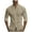 Khaki, variant on Mens Cotton Linen Shirts Band Collar Long Sleeve Summer Beach Hippie Button Down Shirt Business Casual Work Tops