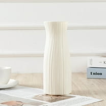 COM1950s Sturdy Plastic Vase,Large White Decorative Vase for Home Decor,Modern Centerpiece for Shelves,Tables and Gift-Giving