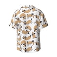 thumbnail image 4 of Goofa Dachshund Dog Puppy Printed Men's Casual Short-sleeved Shirt,Lightweight Breathable Button-down,Summer Casual men's top,Versatile Fashion shirt-4X-Large, 4 of 7