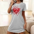 thumbnail image 1 of TaTaai Fashion Women's Valentine's Day Printed Nightgown, Short-Sleeve Round Neck Loose Dress, Airy Fabric for Summer Spring Daily Casual Occasions Gift, 1 of 6