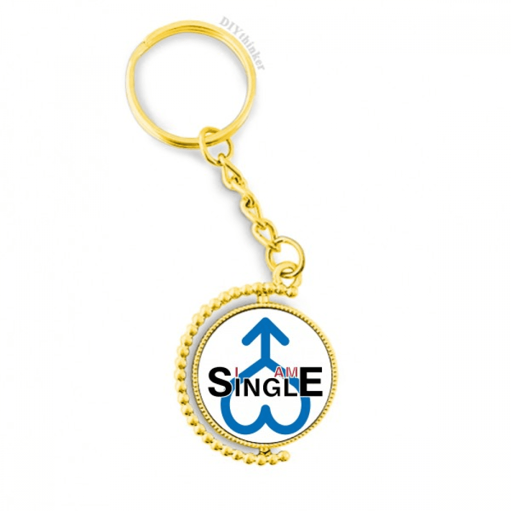 status single man art deco fashion metal connector key chain
