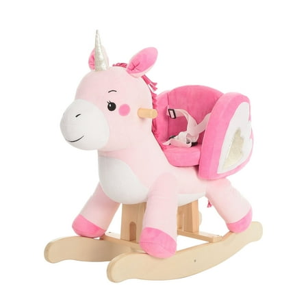 May be dispatched After Dec.20, 2018 - Labebe Child Rocking Horse Toy, Pink Rocking Horse Plush, Unicorn Rocker Toy for Kid 1-3 Years, Child Rocking Toy for Girl/Wooden Rocking Horse