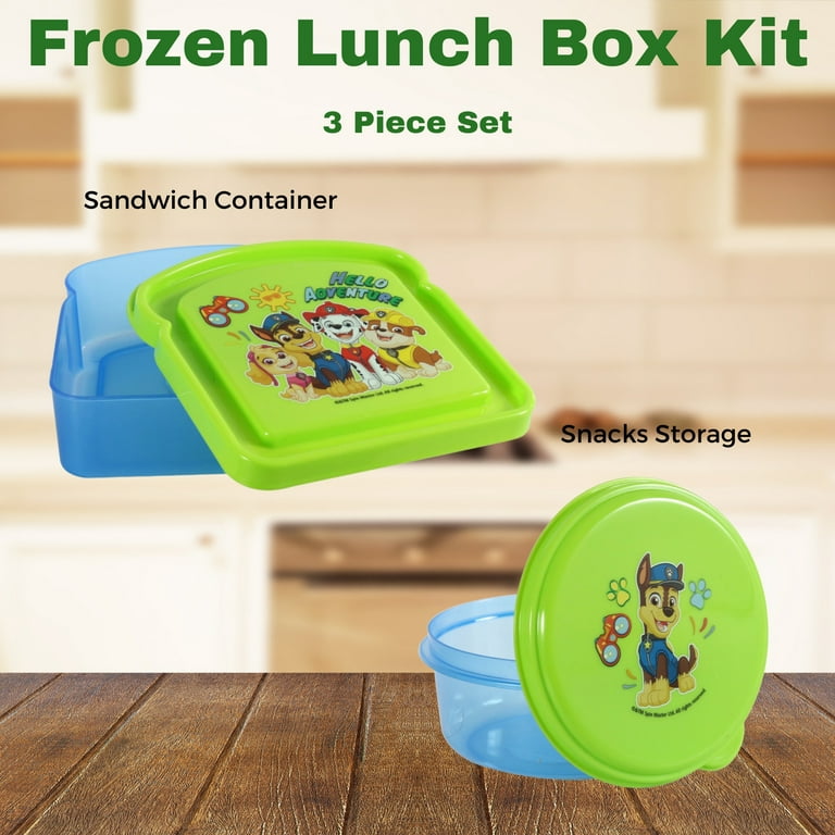 Paw Pup Patrol Lunch Box Kit for Kids Includes Plastic Snacks Storage and  Sandwich Container BPA-Free, Dishwasher Safe Toddler-Friendly Lunch