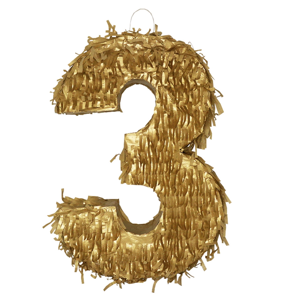 Lutema Number Three 3 Luxury Edition Metallic Golden Small Pinata Piñata Numero