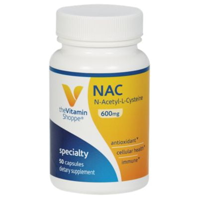 NAC NAcetylLCysteine 600mg  Provides Antioxidant Support, Cellular Health  Supports Liver Detoxification  Once Daily (50 Capsules) by The Vitamin