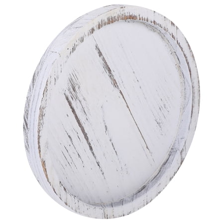 LOLIPPYY Decorative White Wooden Tray Round Design Vintage Style for Food and Storage