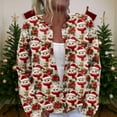 thumbnail image 3 of Women'S Christmas Sweater Cute Fun Christmas Sweater Fall And Winter Long Sleeve Knitted Sweater for Fall and Winter, Festive and Cozy, Ideal as Christmas Sweaters for Women ,Deep Red,S, 3 of 7