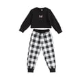 thumbnail image 1 of xiaxaixu Enfants Butterfly Broderie Col Rond Manches Longues Hauts+ Pantalons Longs, 1 of 9