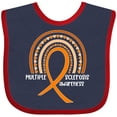 thumbnail image 3 of Inktastic Multiple Sclerosis Awareness Orange Ribbon Rainbow Boys or Girls Baby Bib, 3 of 4