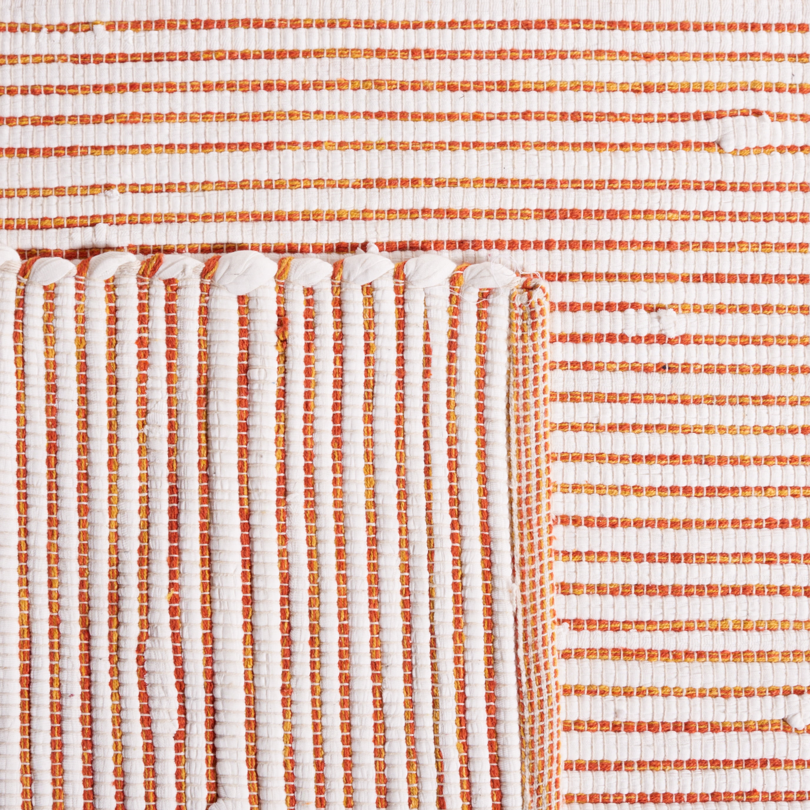 SAFAVIEH Montauk Carver Striped Cotton Area Rug, Red/Ivory, 8' x 10'