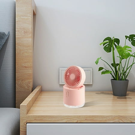 

Tiitstoy Portable Air Conditioner Fan Mini Quiet USB Desk Fan，Evaporative Air Cooler with 3 Speeds Strong Wind with LED Light Pink