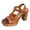 1Brown, variant on High Heeled Sandals for Women Square Open Toe Cork Heels Soft Leather Comfortable Arch Support Ankle Strap Pumps Dress Shoes Black Size 7