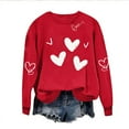 thumbnail image 6 of Craaazy Women's Round Neck Valentines Printed Sweatshirts Heart Graphic Long Sleeved Tops Gifts, 6 of 7