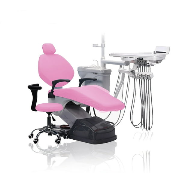 1 Set Washable Elastic Dental Unit Cover Cloth Dentist Chair Headrest Protector Sleeves Tools Color: Pink