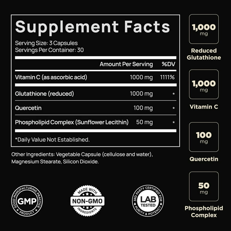 ELMNT 2150mg Super Antioxidant Liposomal Glutathione Supplement