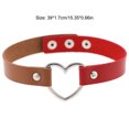 thumbnail image 4 of Collar colorido Sonducket Accesorio de mujer Gargantilla de cuero corazón brillante Rojo, 4 of 6