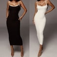 thumbnail image 6 of Women Square Neck Maxi Dress Sleeveless Cocktail Dresses Bodycon Spaghetti Strap Long Dress Party, 6 of 8
