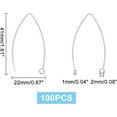 thumbnail image 4 of 100pcs V-Shape Earring Hooks Stainless Steel Hypo-allergenic Earring Wire Fish Hooks Earring Wires with Hole for DIY Jewelry Findings Stainless Steel Color 41mm Long DIY, 4 of 6
